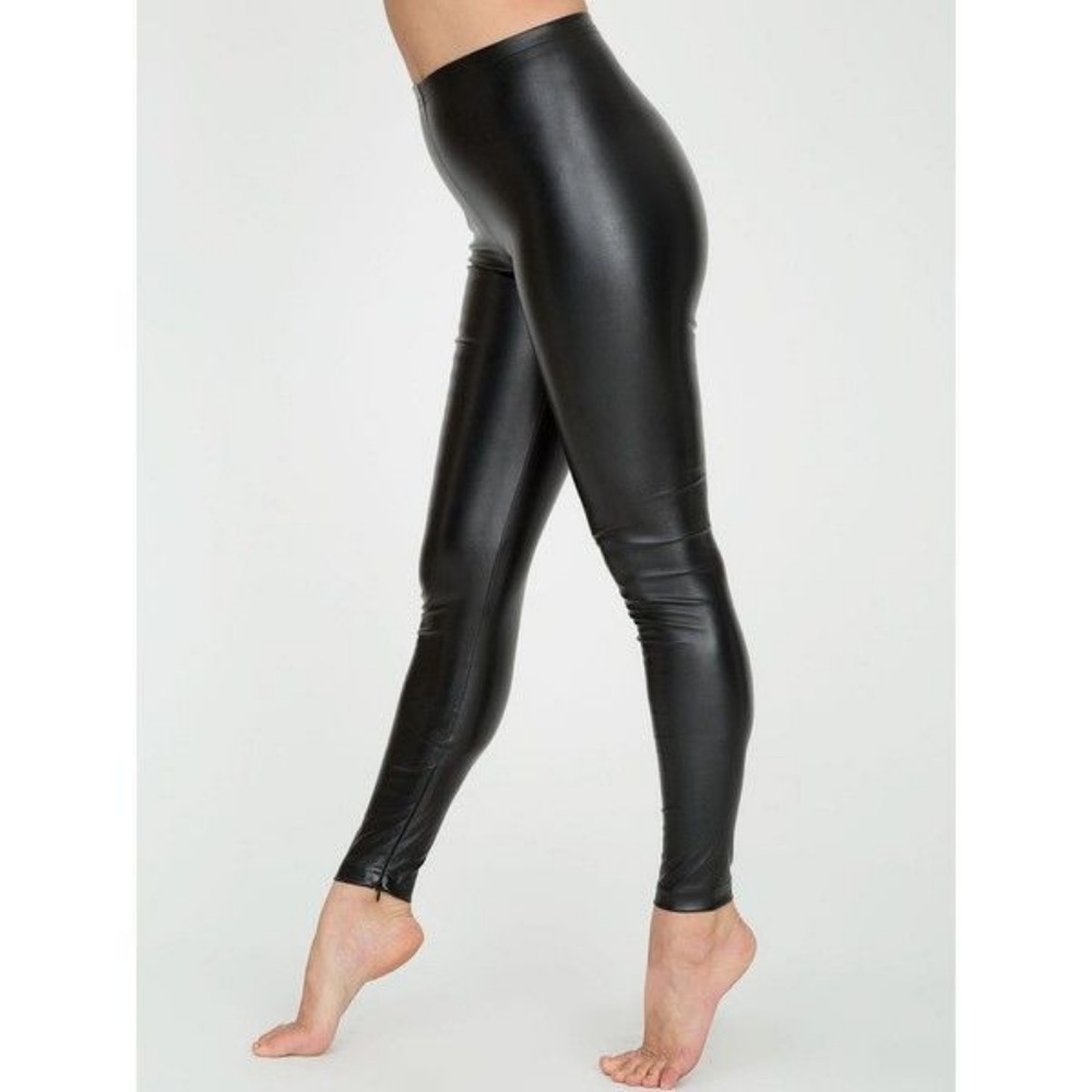 Black American Apparel Faux Leather Leggings